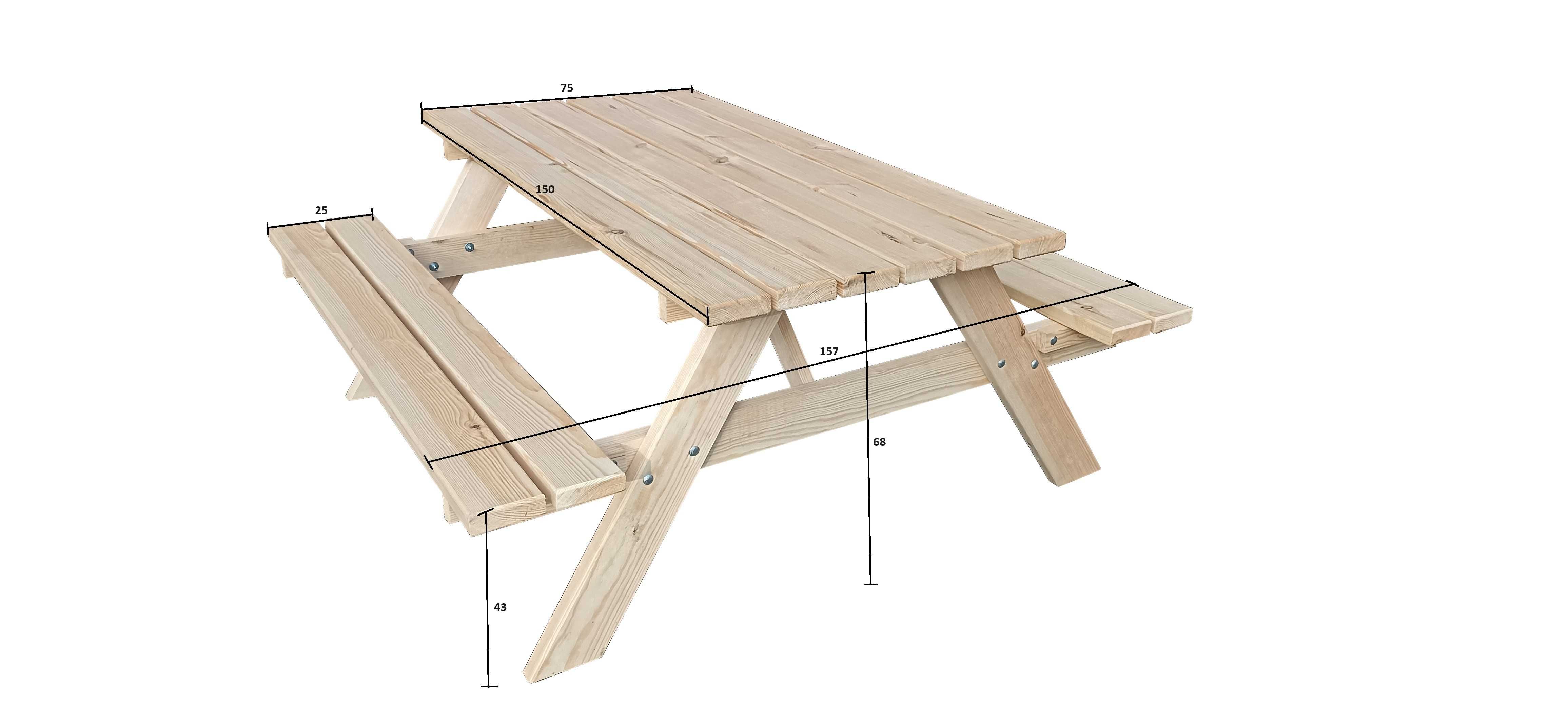 Stół piknikowy ogrodowy tarasowy barowy biesiadny drewniany nowy