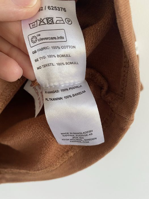 Bluza newbie 68 ruda brązowa guzik z kapturem