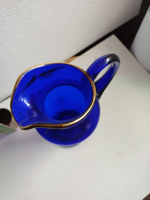 Wazon dzban kobaltowy vintage szkło