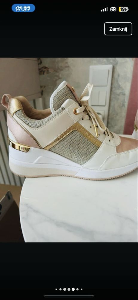 Michael Kors stylowa pudrowe adidasy sneakersy buty sportowe 37