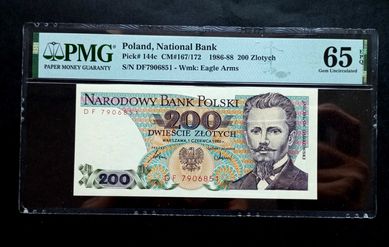 200 zł 1986 - DF - PMG 65 EPQ