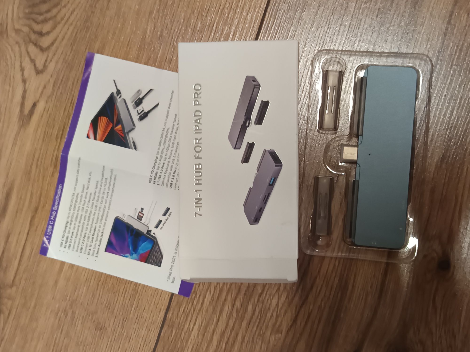IPAD Pro HUB 7w1 typ USB C, HDMI Usb3.0, PD, 3.5 mam Jack