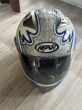 Kask motocyklowy NAXA S bialo niebieski