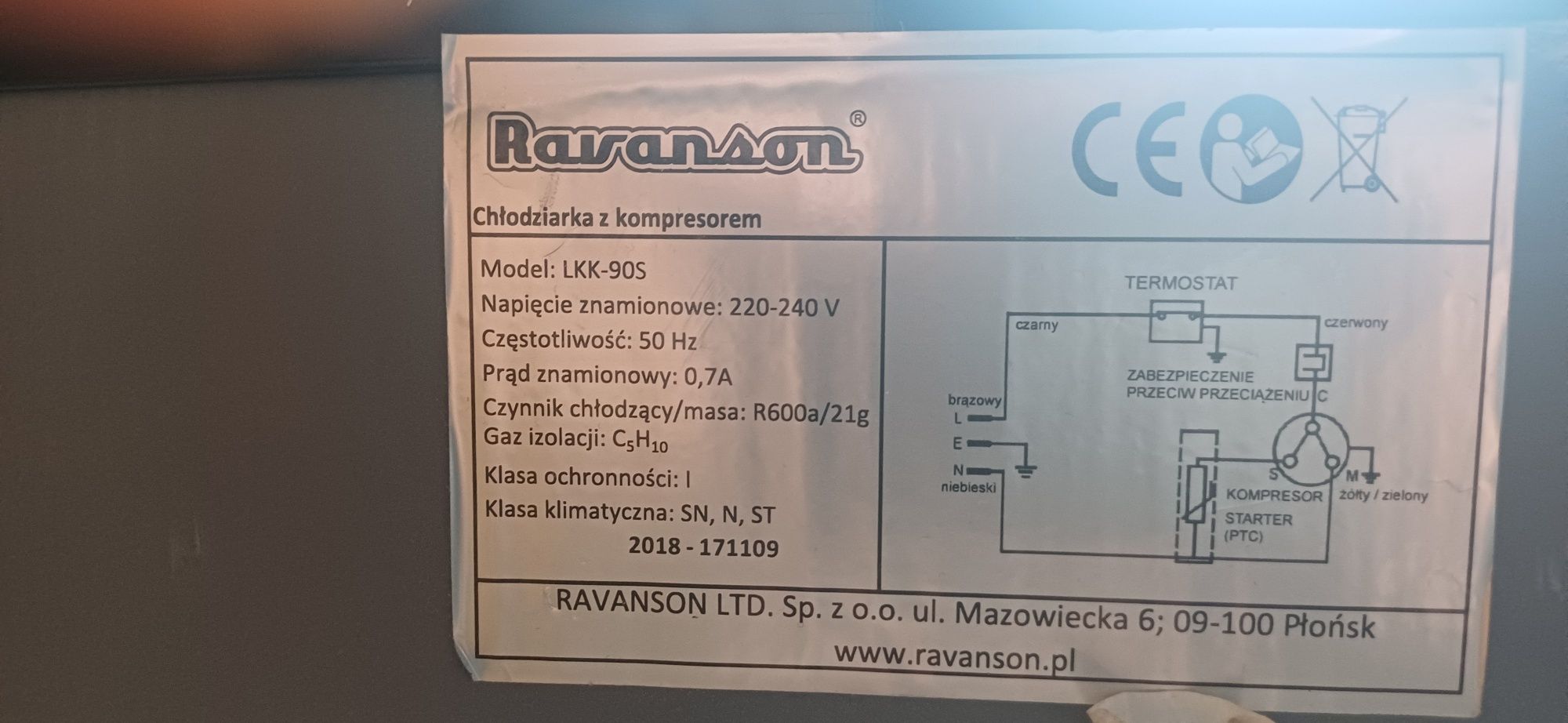 Lodówka ravanson kamper