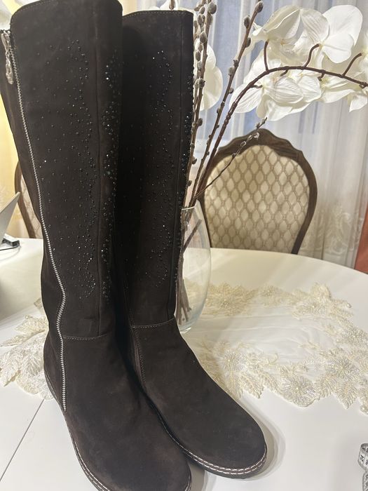 Чоботи натуральна замша на флісі