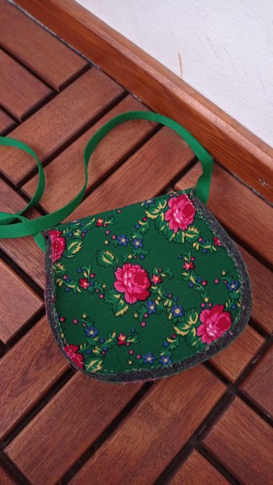 Torebka dziewczęca folk zielona