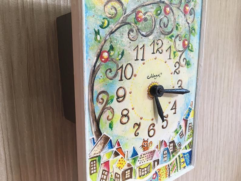 Часы ходики настенные механические "Дерево Жизни" Роспись Маяк