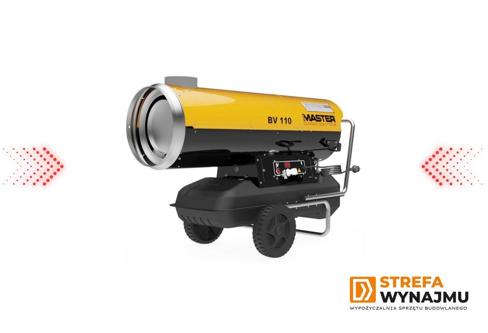 Wynajem nagrzewnica olejowa odprowadzaniem spalin Master BV110E Lublin