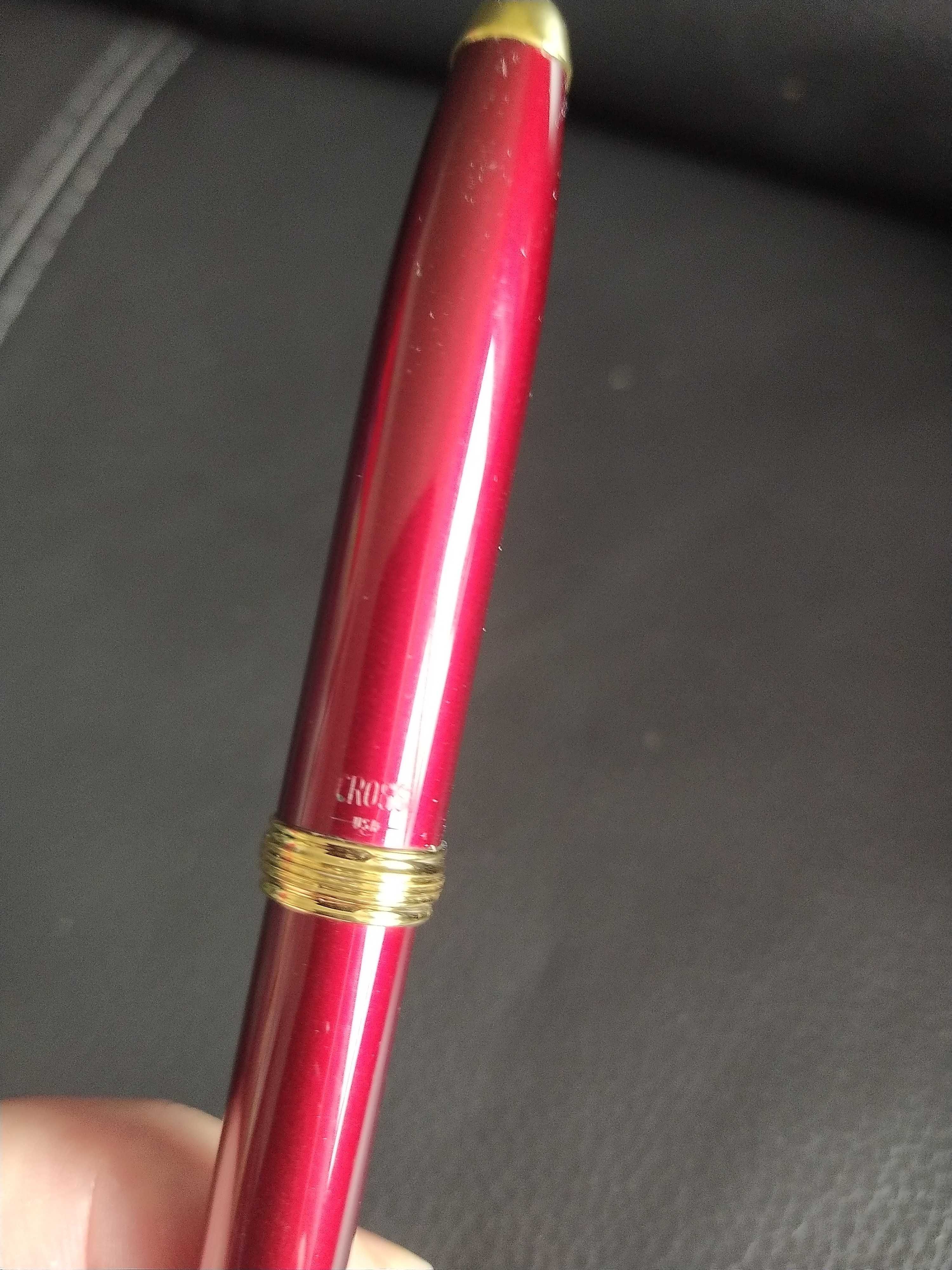 Caneta Cross vintage, bordeaux, completa com caixa e instruções