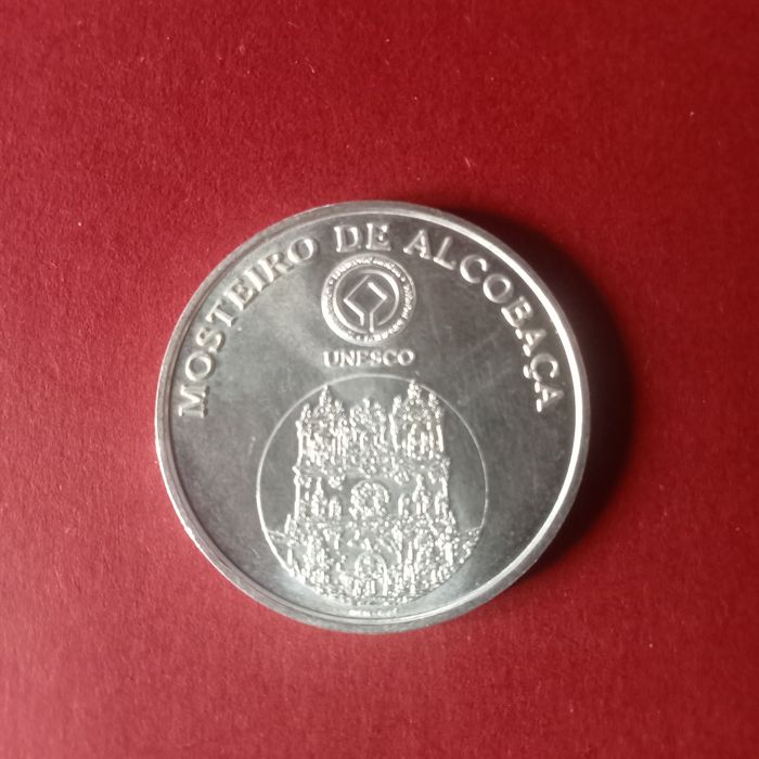 moeda 5.00 euros prata mosteiro alcobaca
