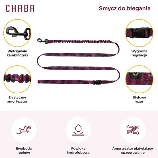 Smycz do biegania z amortyzatorem Chaba Story III L 25mm/280cm Lakota