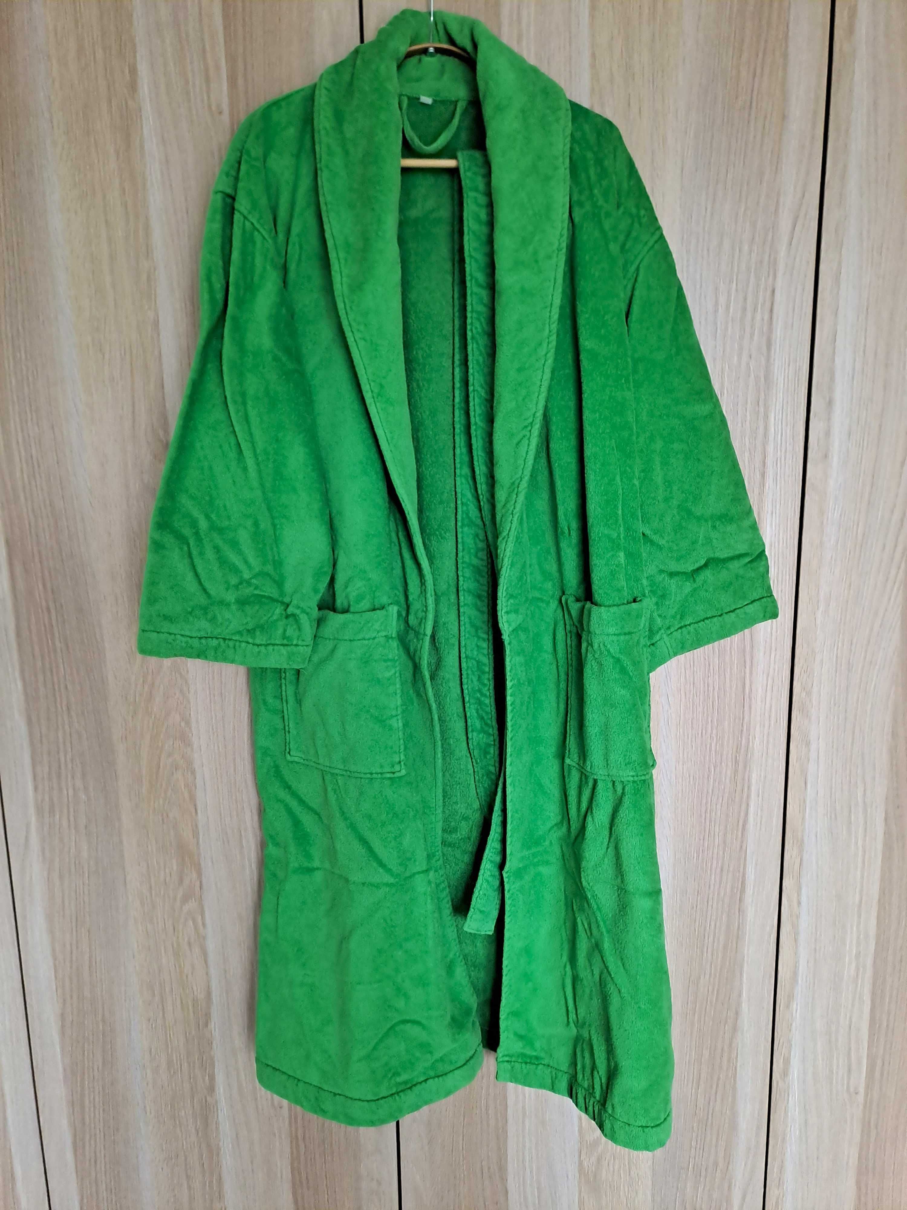 Gruby szlafrok frotte Ikea S / M, soczysto zielony