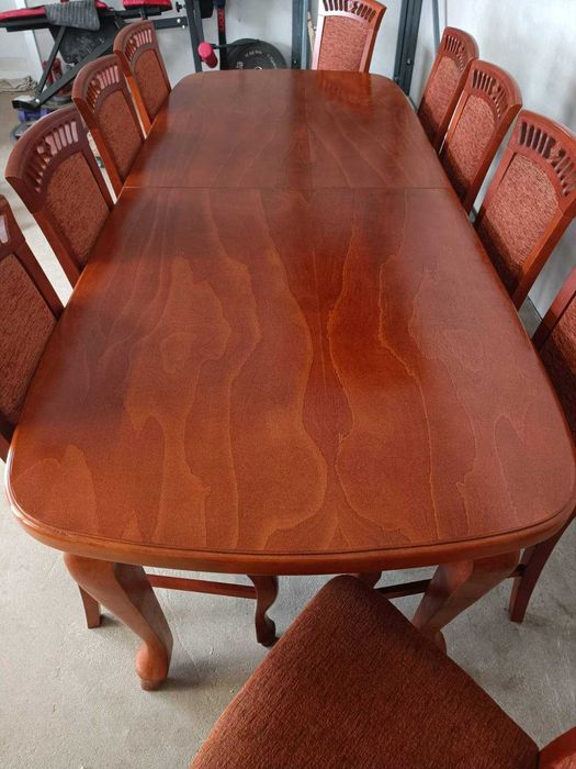 Piękny stylowy dębowy stół 2,7m i 10 krzeseł DOWÓZ WYSYŁKA