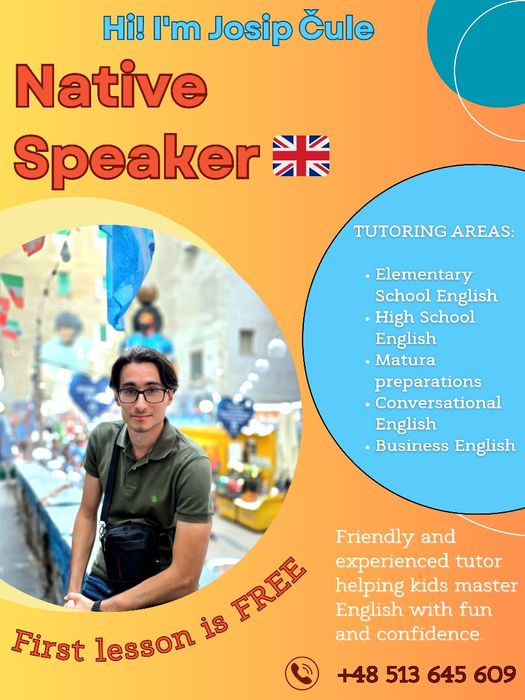 Zajęcia z Native Speakerem 1:1 z dojazdem do ucznia.