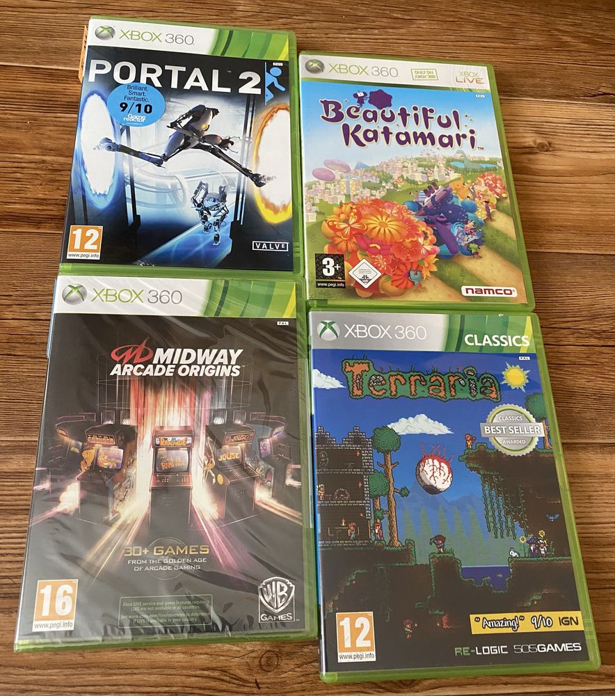 Xbox 360: FIFA 19, Mortal Kombat, UFC 3, Harry Potter, Katamari,Portal