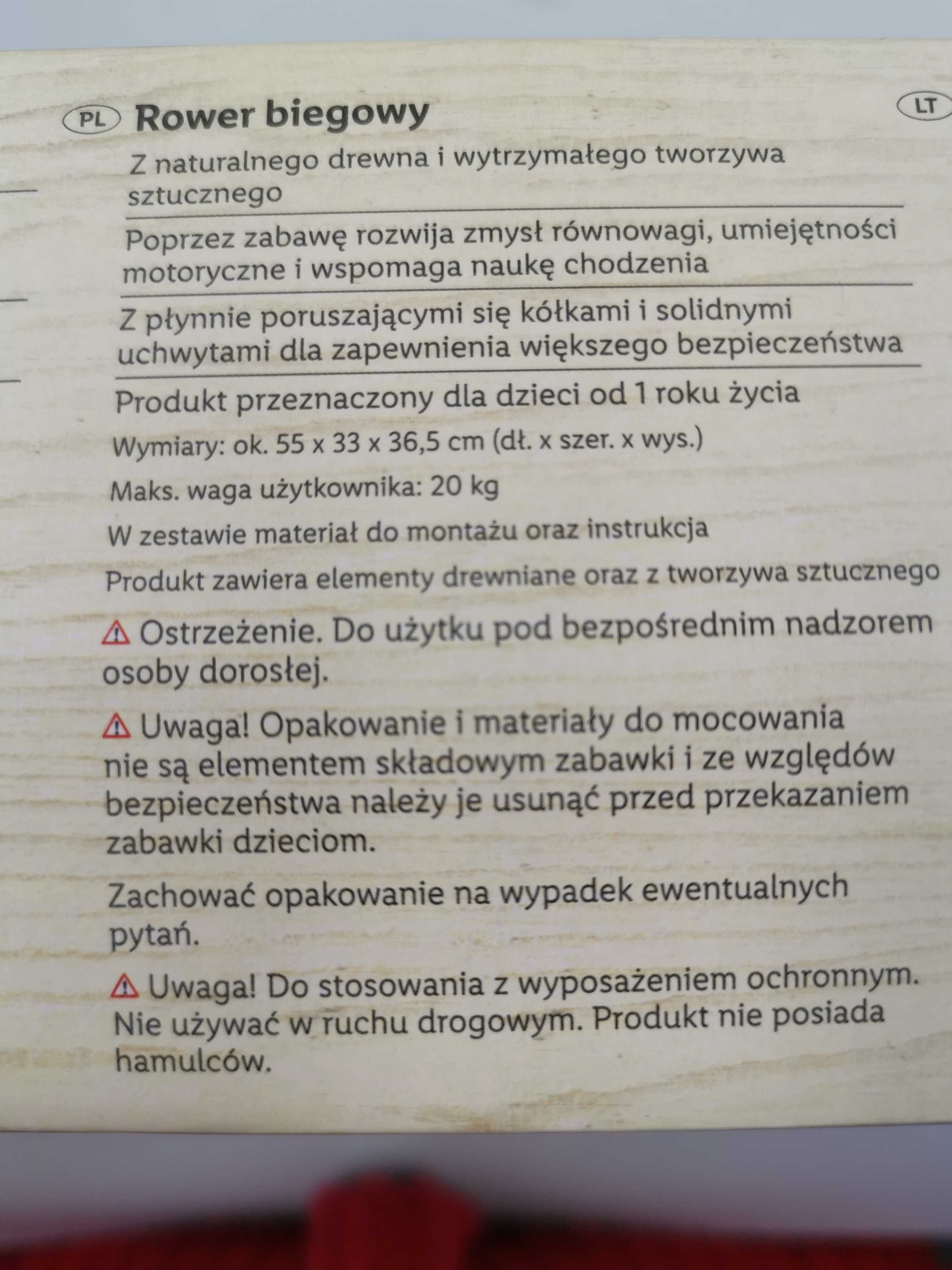 Na Lewara Rower biegowy drewniany Playtive