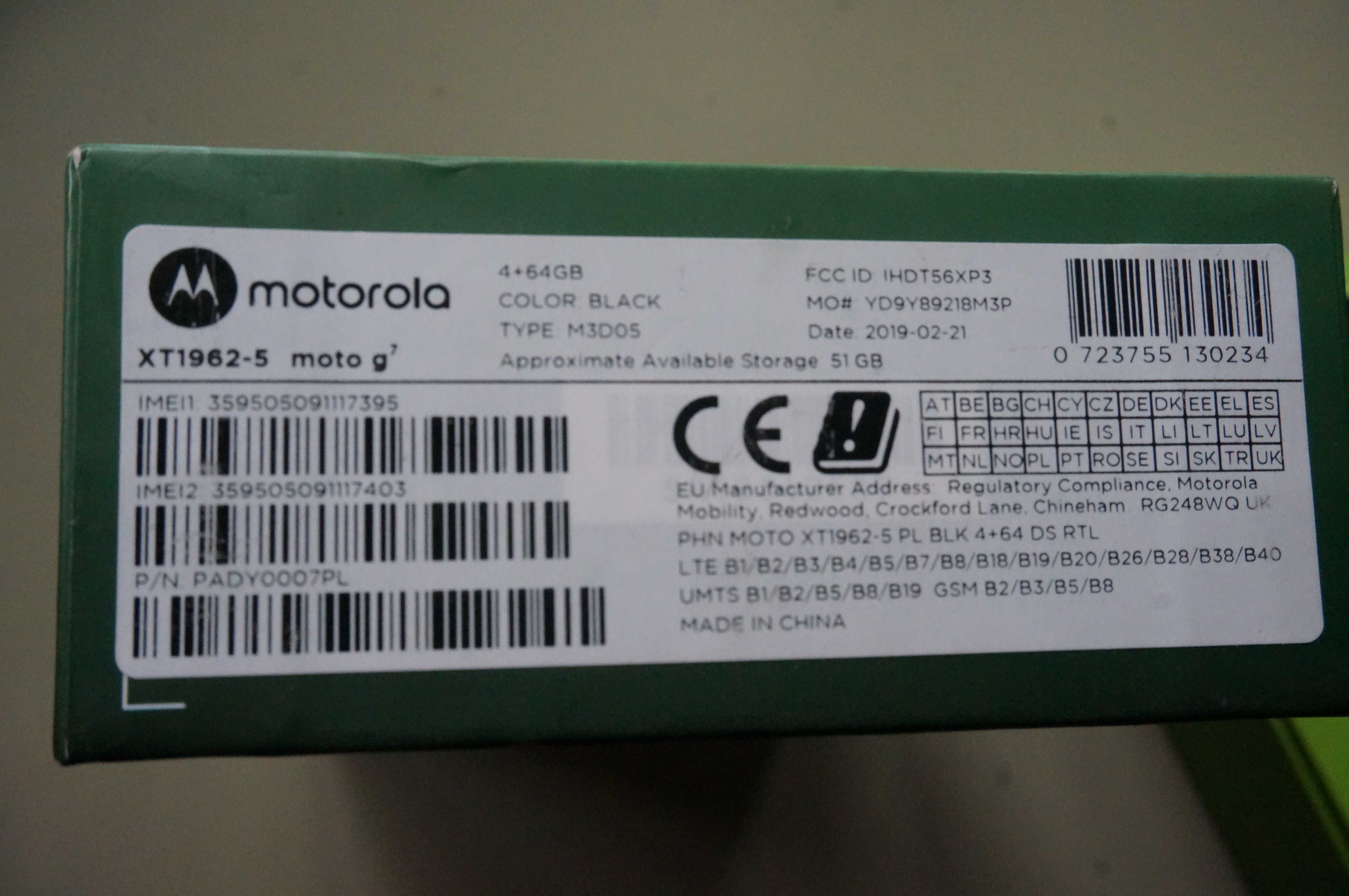 Телефон Motorola xt1962-5 moto g7 4/64gb
