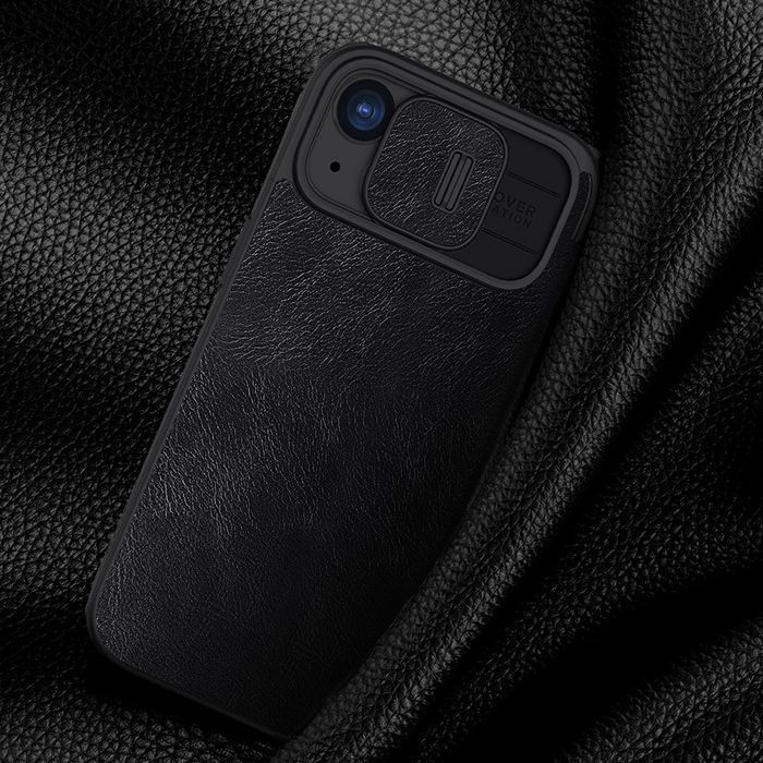 Etui Skórzane Nillkin Qin Pro Leather do iPhone 15 Pro - Czarne