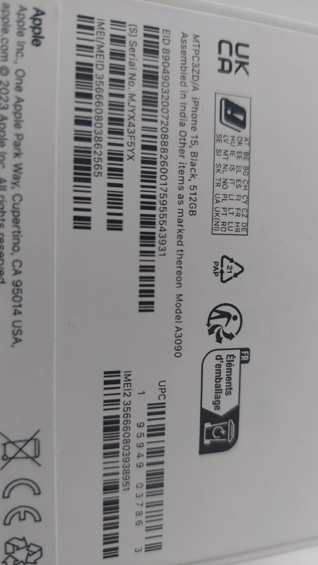 Iphone 15 512gb black