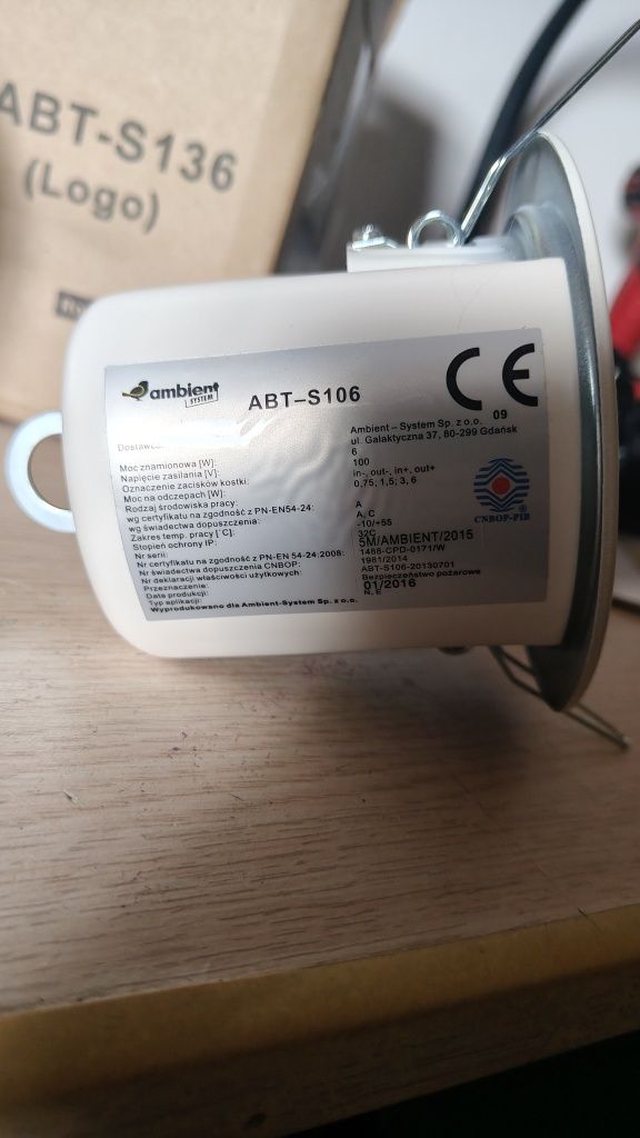 Głośniki 100v sufitowe ambient ABT S-106/S136