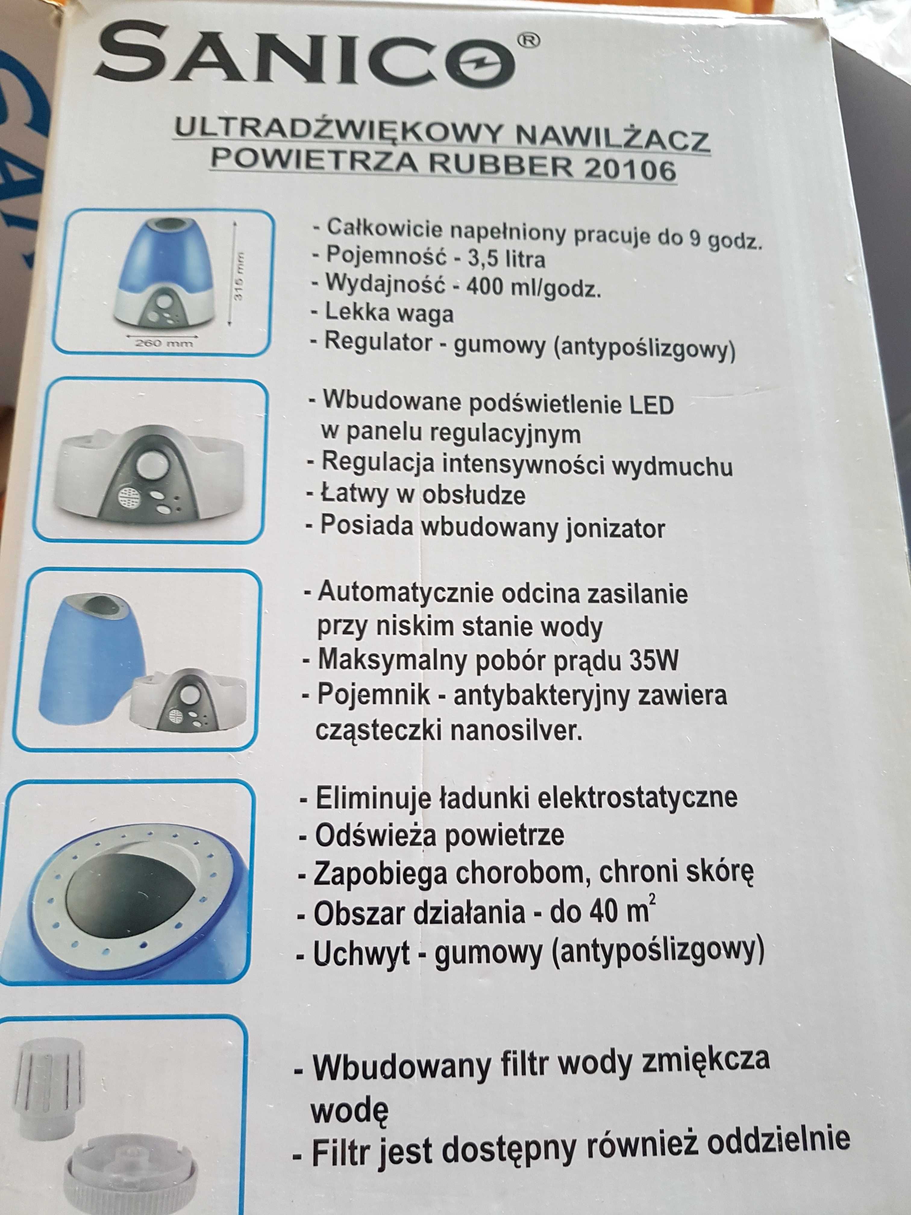 Ultradźwiękowy nawilżacz powietrza Rubber 20106 Sanico