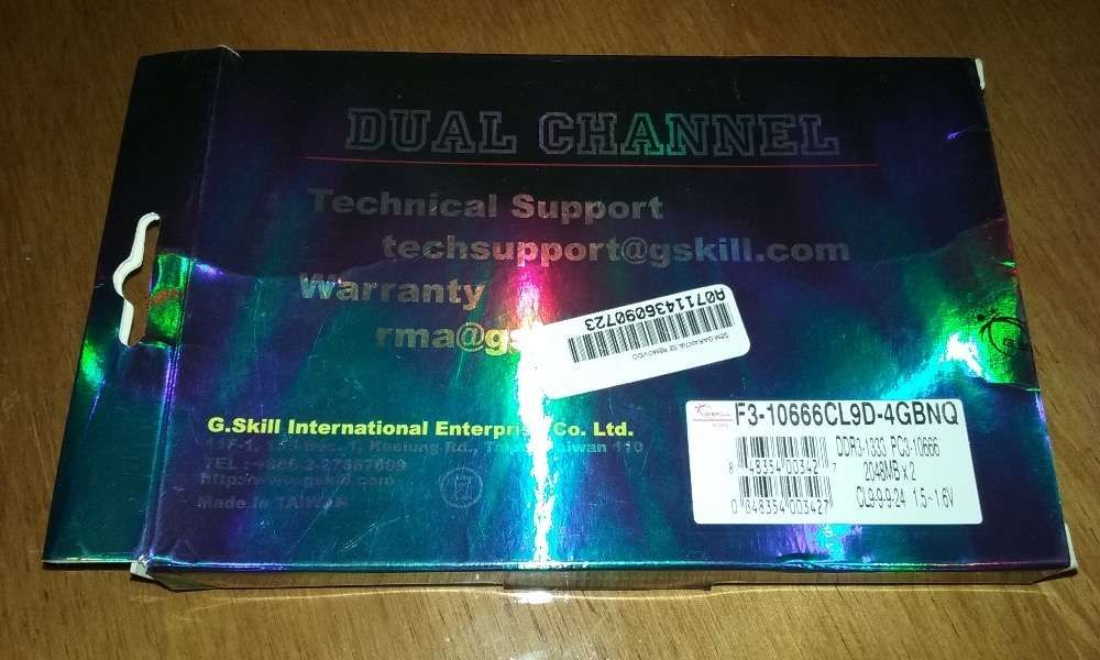 2 x 2GB G.Skill DDR3 (4GB)