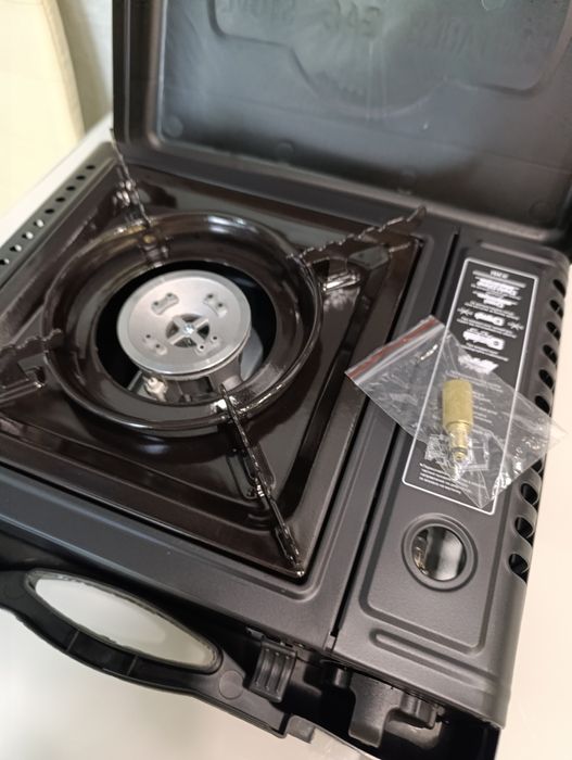 Туристична газова плита з перехідником на великий балон