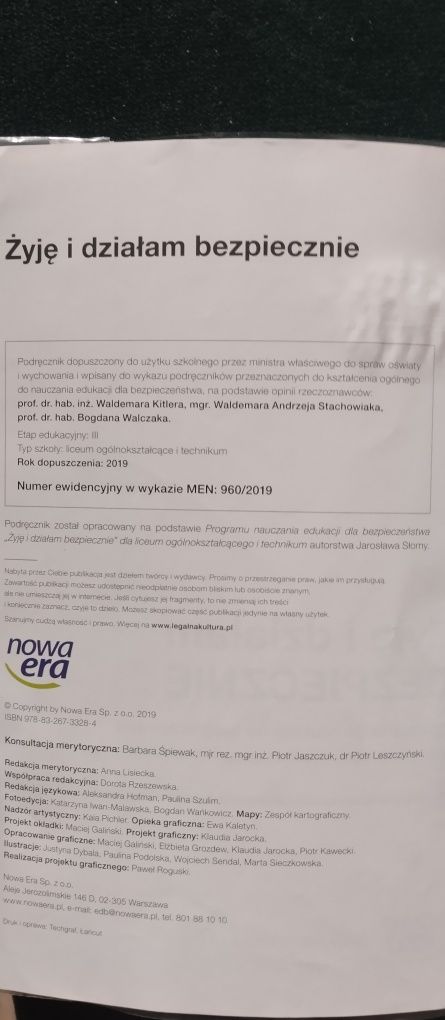Podręcznik do 1 klasy szkoły średniej EDB żyje i działam bezpiecznie