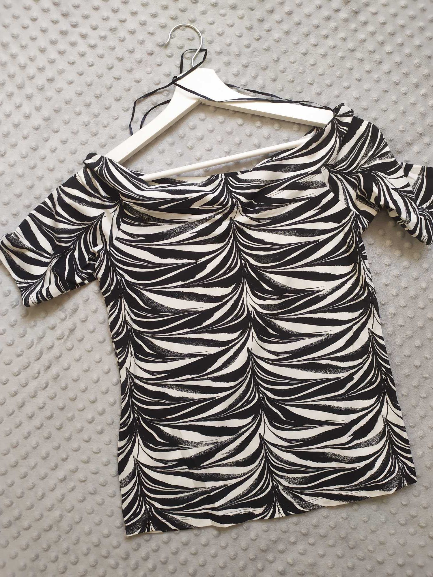 Bluzka damska krótki rękaw Lindex S zebra