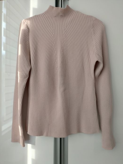 New Look prążkowany golf jasnoróżowy pudrowy róż M