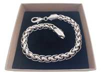 Srebrna Bransoletka Placionka Dla Mężczyzny 23,5cm 33g Silver Plated