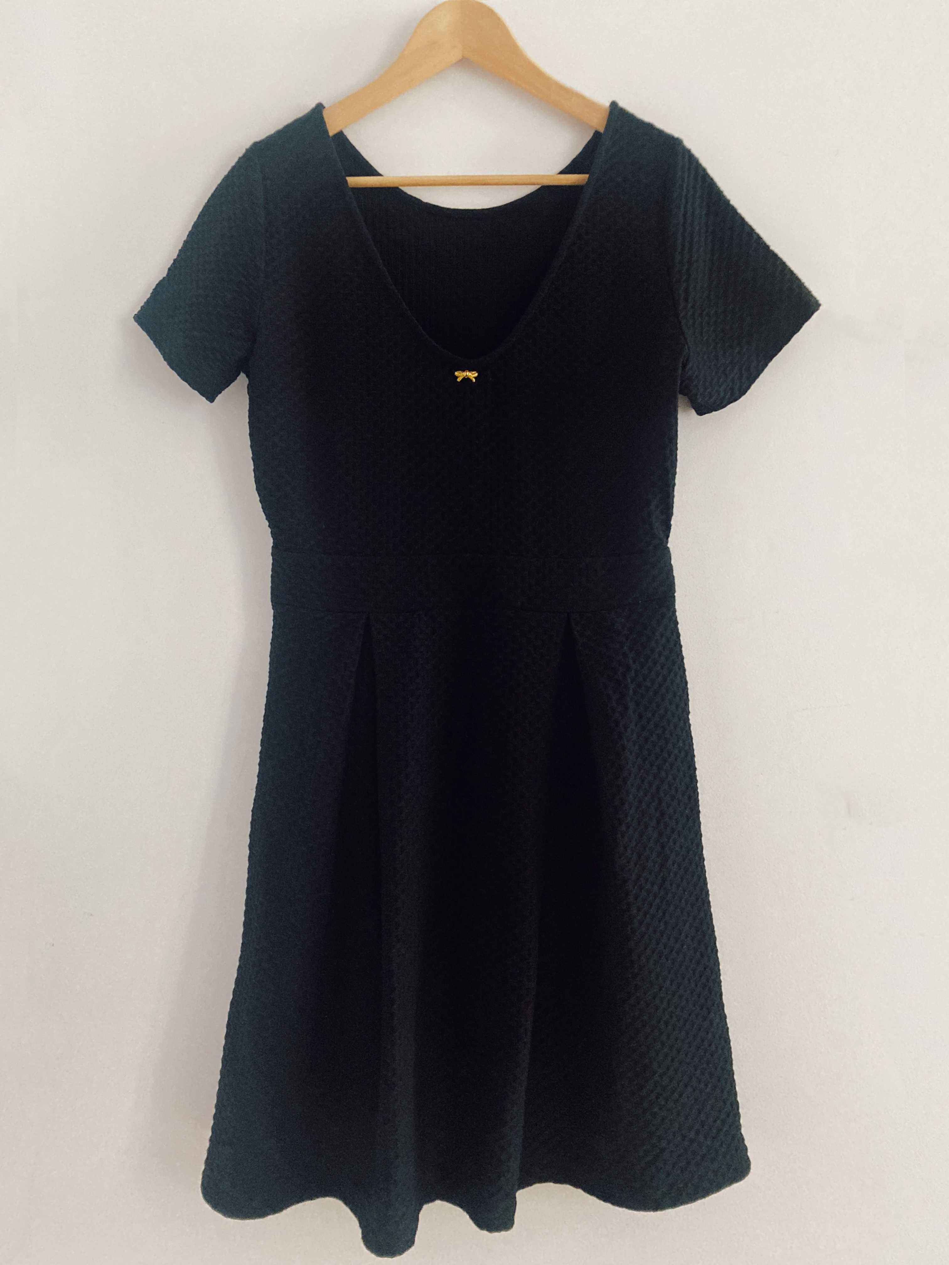 Vestido texturado com pregas grandes Laredoute