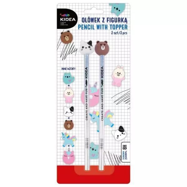 Ołówek z figurką twardość HB 2 sztuki Kidea. Derform. Nowy Produkt