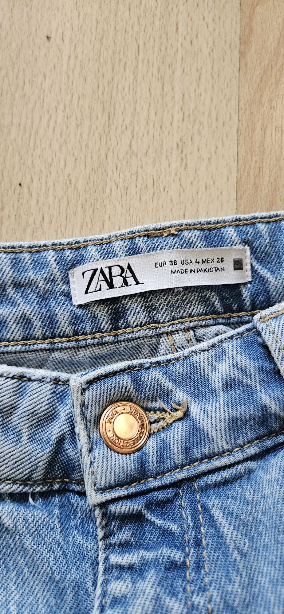 Boyfriend jeansy wysoki stan basic zara 36 S