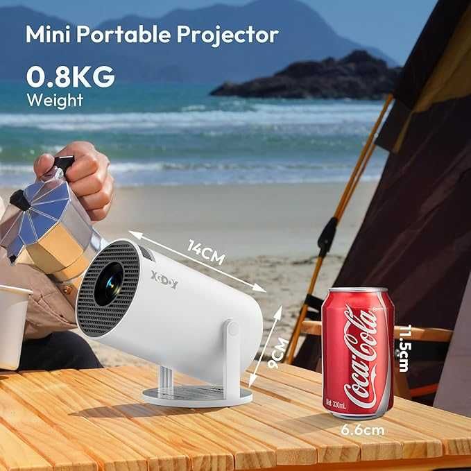 Mini projektor 4K 1080P XGODY Gimbal 3 WiFi 6, Bluetooth Android 11