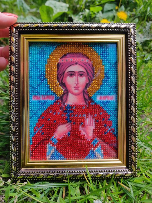 Ікона вишита бісером, іменна ікона Марина