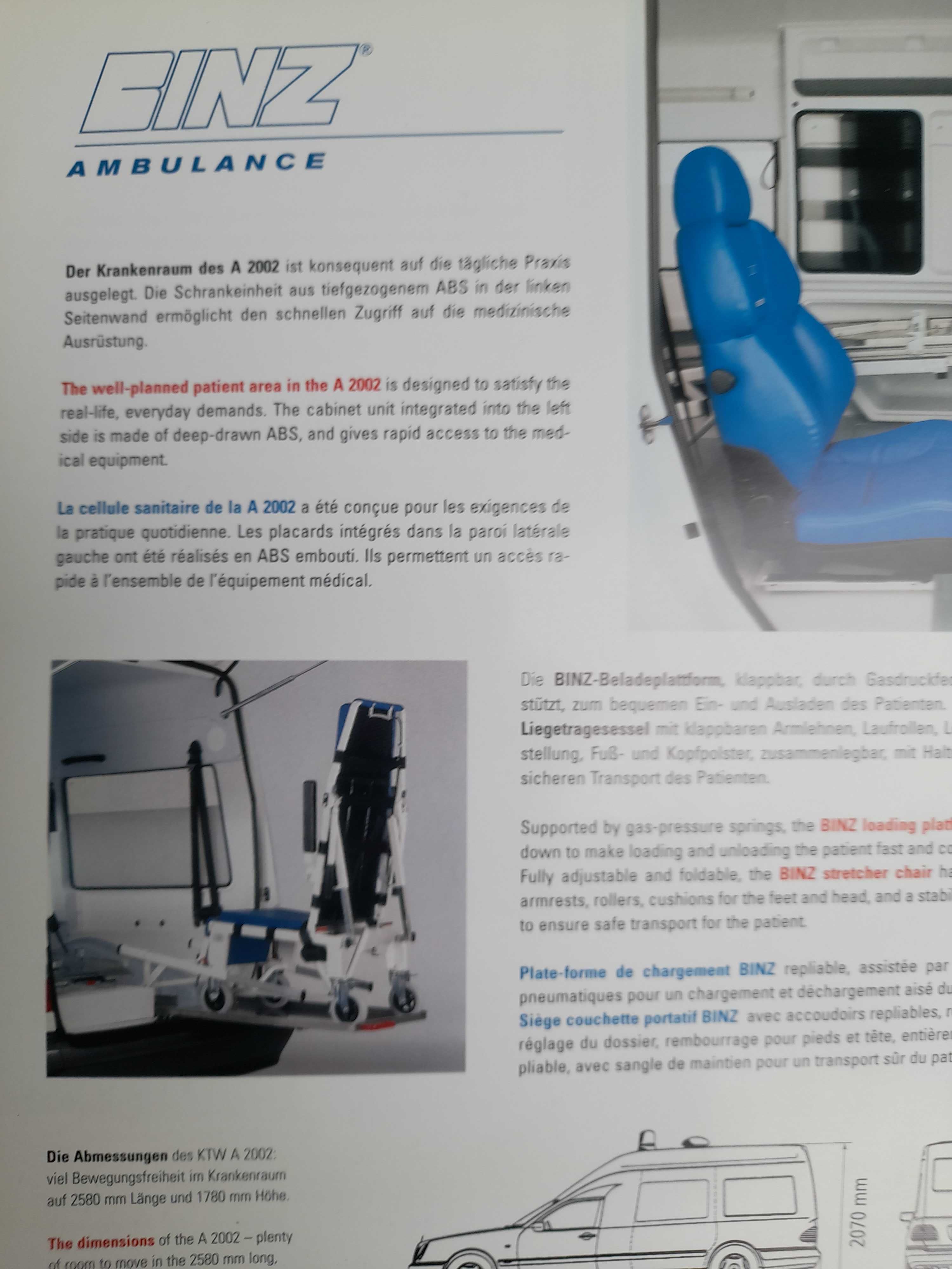BINZ MERCEDES W211 ambulans karetka pogotowia język niemiecki