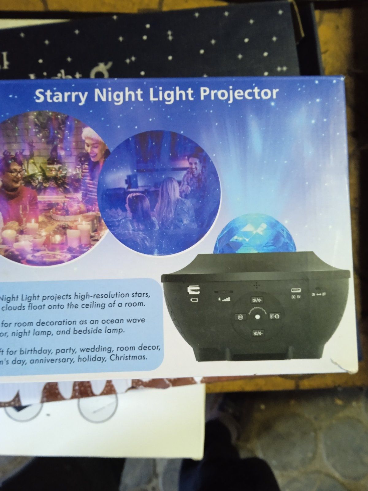 Кольоровий світлодіодний музичний галактичний нічник-проектор