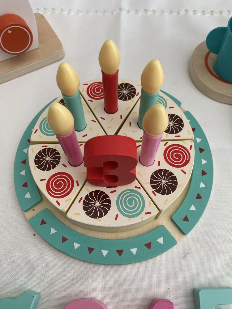 Montessori Brinquedos Bolo de aniversario Torradeira Maquina de Café