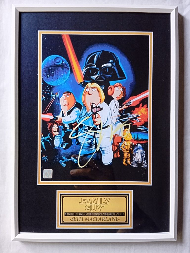 Moldura Série Family Guy (Star Wars) com Autógrafo (A4)