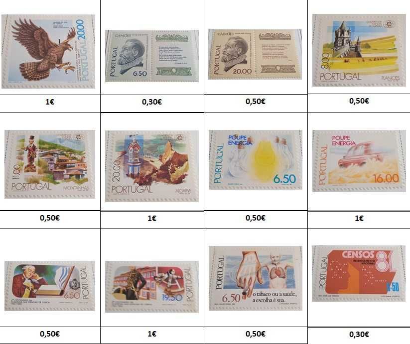 Vários Selos de Portugal 1975 a 1981