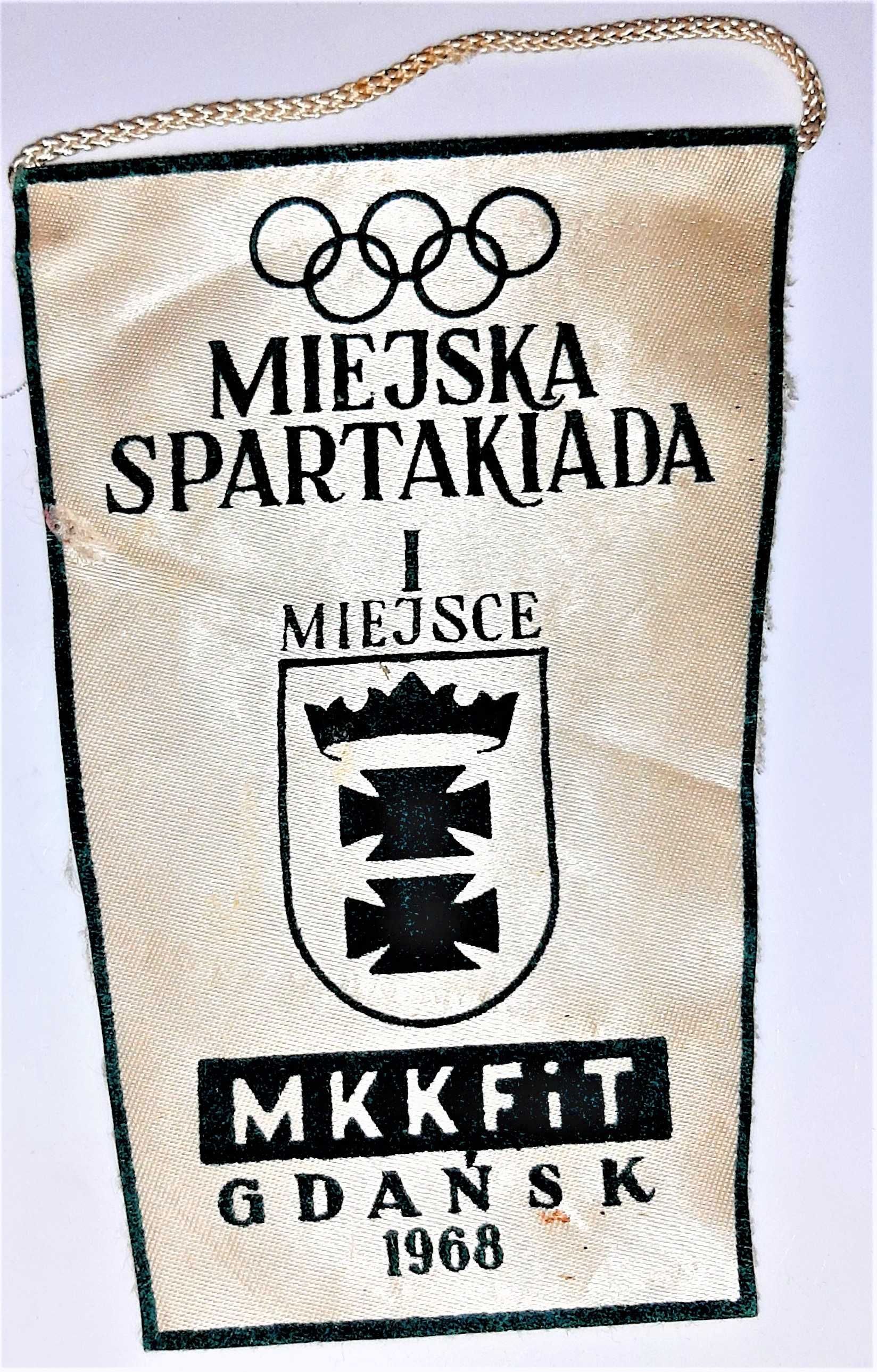 Proporczyk Gdańsk Herb Miejska Spartakiada I miejsce 1968
