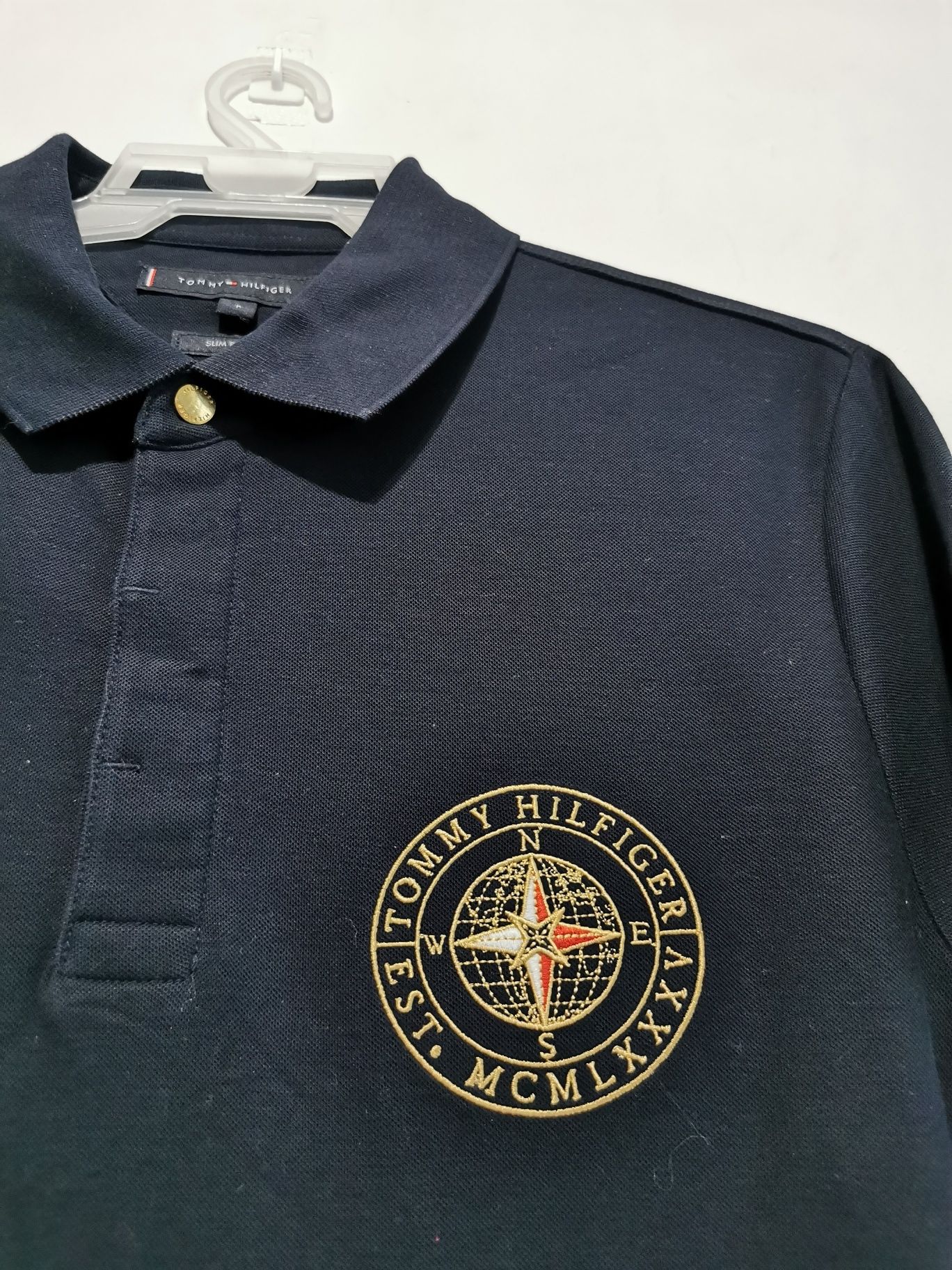 Tommy Hilfiger polo t-shirt koszulka krótki rękaw sportowa slim fit L