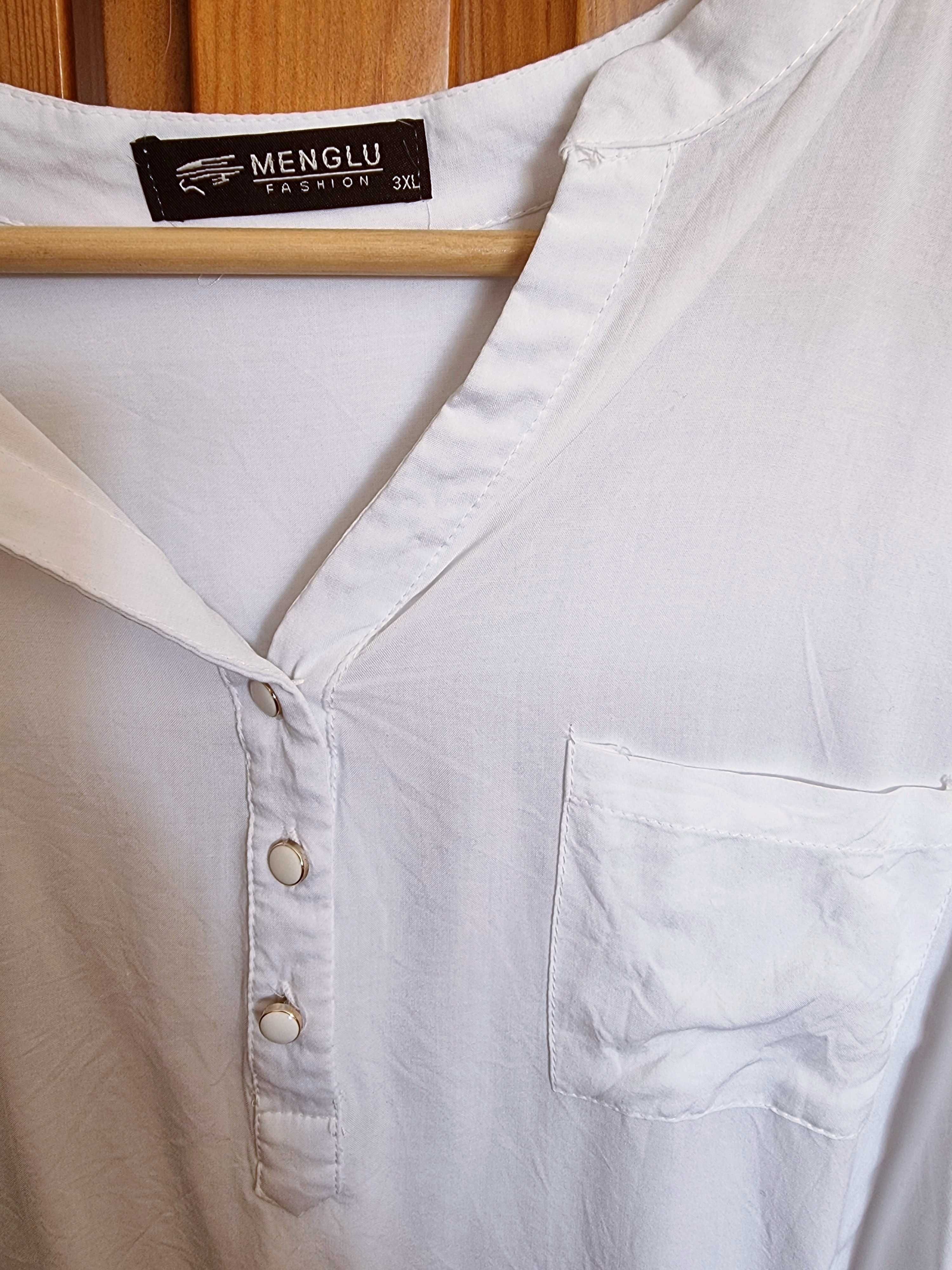 Blusa branca fresca Menglu, tamanho 3XL