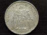 Moneta 5 Franków Herkules Hercules III Republika 1873 A 900 25g 37mm