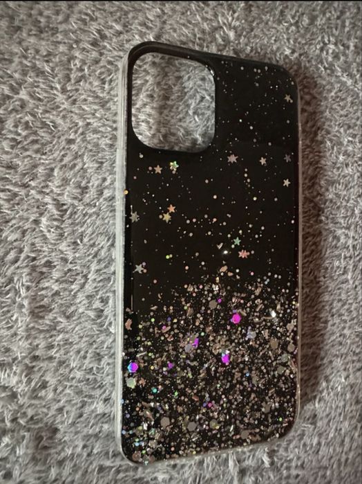 Silikonowe, zielone, czarne  dwa etui z brokatem do Iphone 12Pro Max