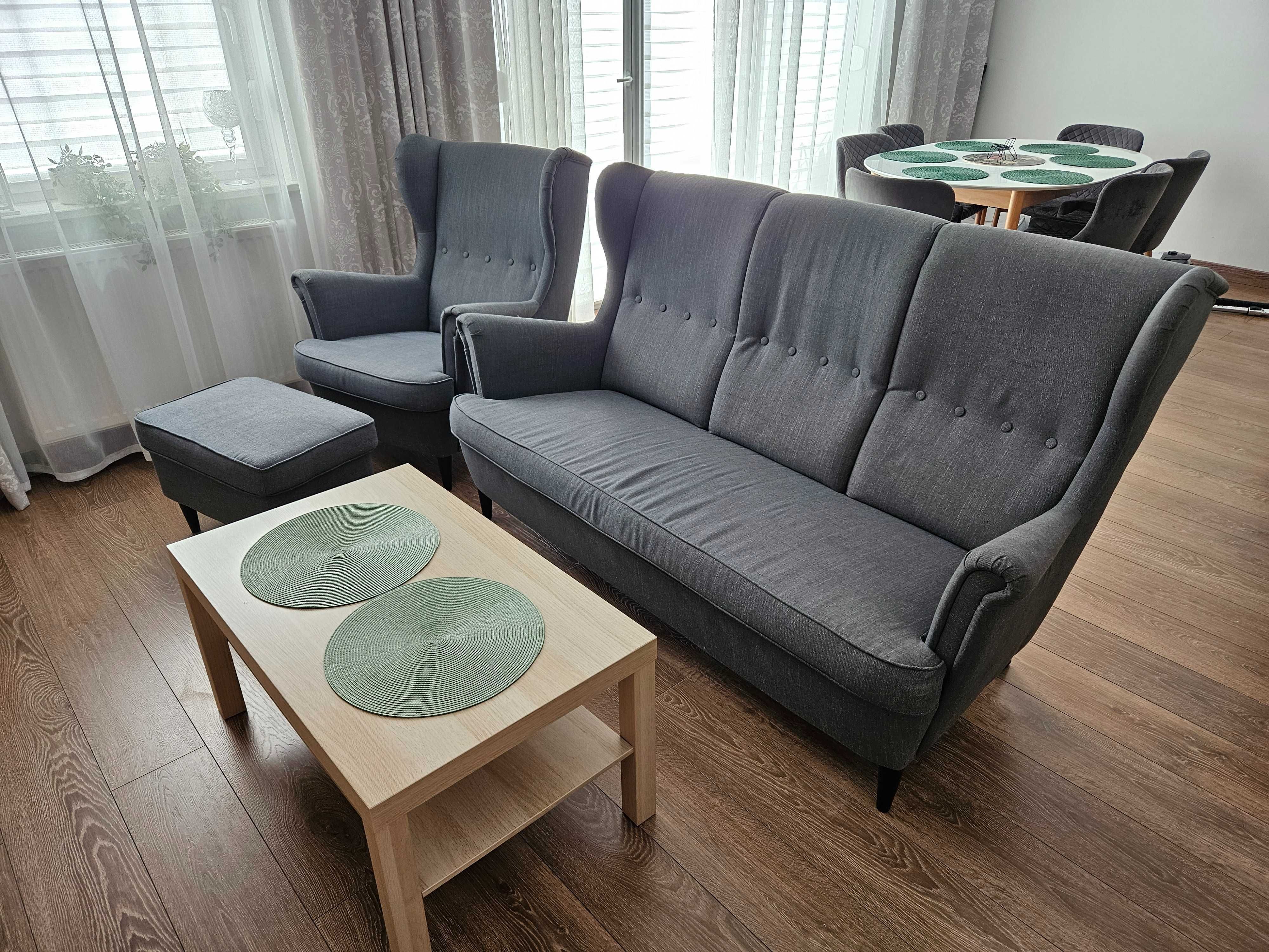 Sofa 3 osobowa IKEA STRANDMON, ciemnoszara