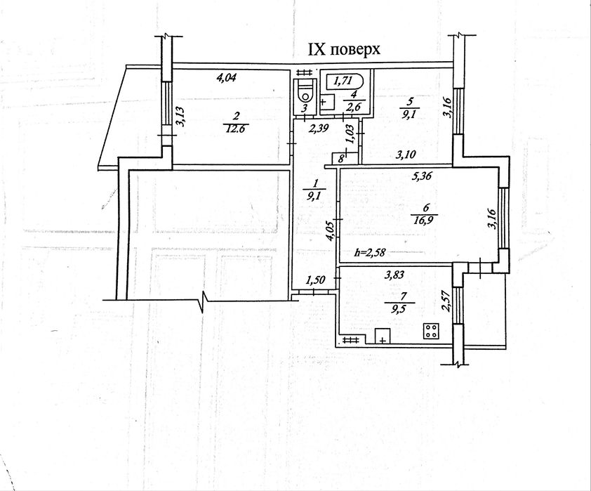 Власник! Продам 3к квартиру 65 кв.м 9 поверх