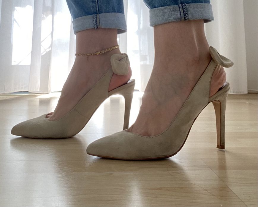 Sapatos com lasso e abertura atrás, Eureka, tamanho 39