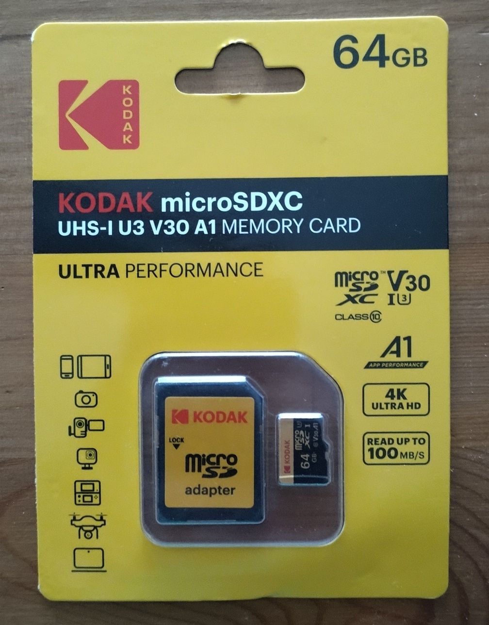 Cartão Micro SD Kodak 64 GB NOVO